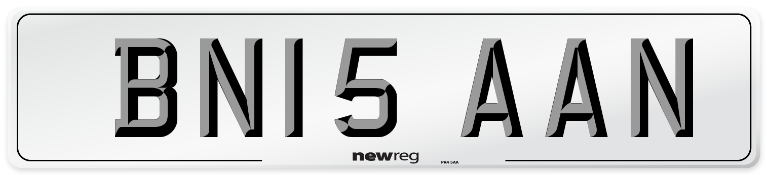 BN15 AAN Number Plate from New Reg